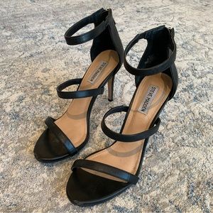 Steve Madden Black Stiletto Strappy Heels